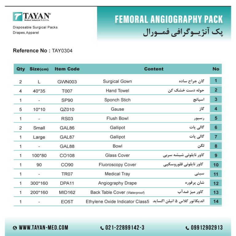 پک آنژیوگرافی فمورال تایان